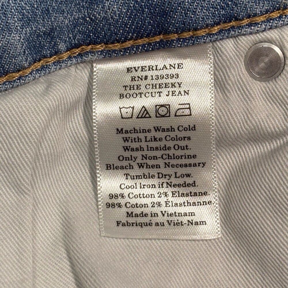 Everlane Cheeky Bootcut Jeans Women’s Size 29 Reg Light Wash 29x28.5 High Rise - Picture 8 of 8